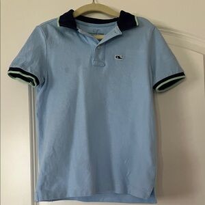 Vineyard Vines | (4T)  Blue Heritage Polo with Navy and Lime Green Accents